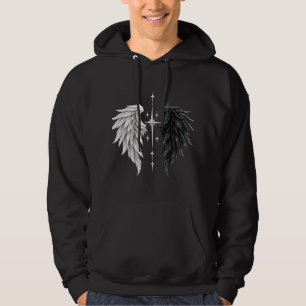 Black and White Angel Wings Gothic T-Shirt Angel Hoodie