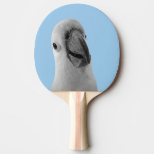 Black and white animal cute cockatoo photo ping pong paddle