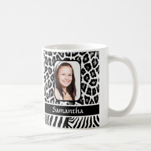 Black and white animal print coffee mug