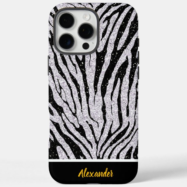 Black and white animal print fabric Case-Mate iPhone case (Back)