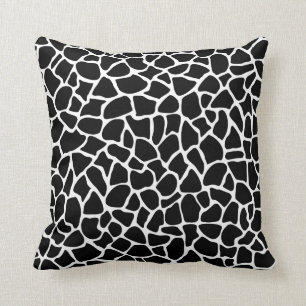 Black and White Animal Print Giraffe Pattern Cushion