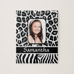 Black and white animal print jigsaw puzzle
