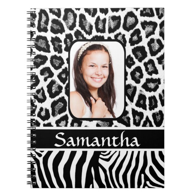 Black and white animal print notebook (Front)