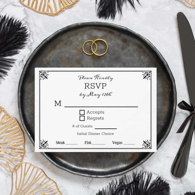 Black and White Anime Wedding RSVP Invitation (Creator Uploaded)