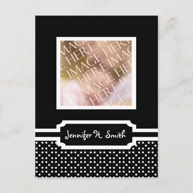 Black And White Announcement  Card Template (Front)