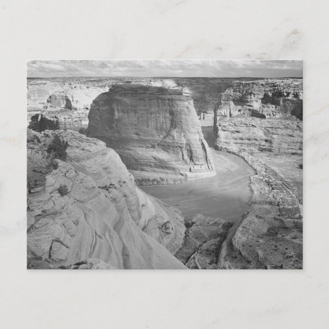 Black and White Ansel Adams Canyon Photograph Postcard (Front)