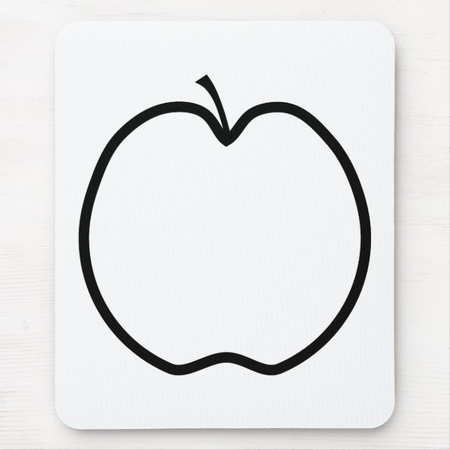 Black and White Apple. Mouse Pad (Front)