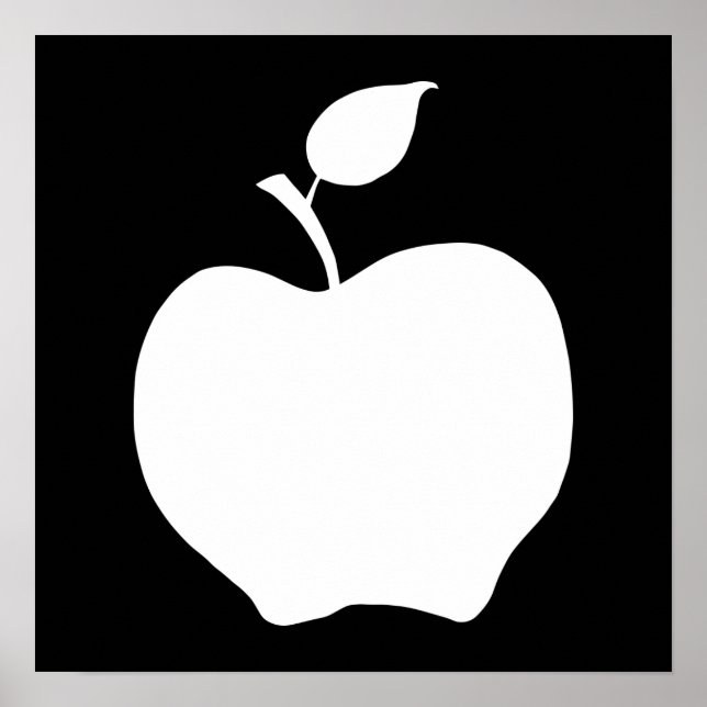 Black and White Apple Poster (Front)