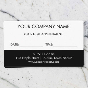 Black and White Appointment Card