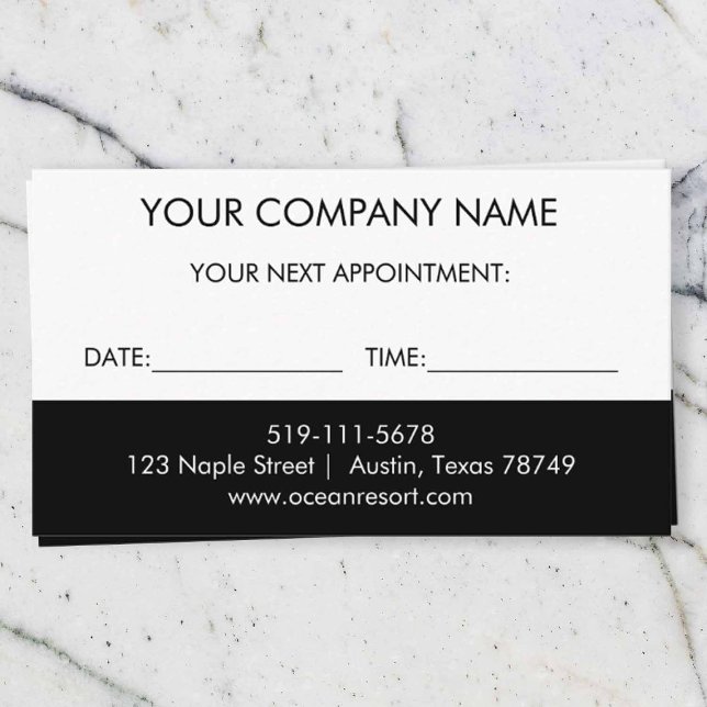 Black and White Appointment Card (Creator Uploaded)