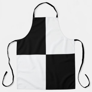 Black and white apron