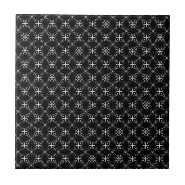 black and white arabesque tile (Front)