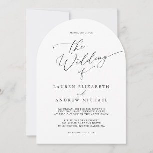 Black and White Arch Minimalist Wedding Invitation