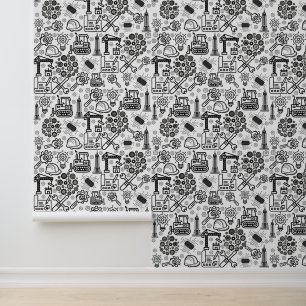 black and white Architectural Blueprint Engineer Wallpaper