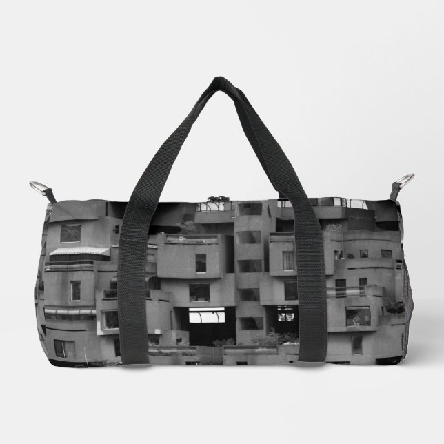 Black and White Architectural  Duffle Bag (Front)