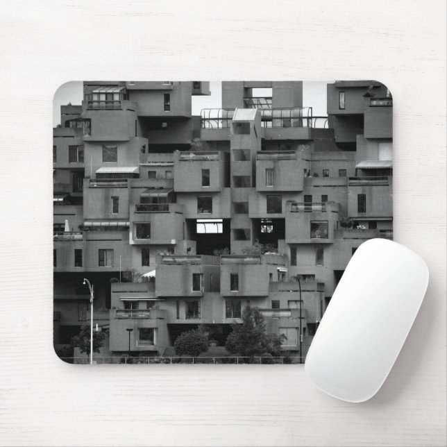 Black and White Architectural Mouse Pad (With Mouse)