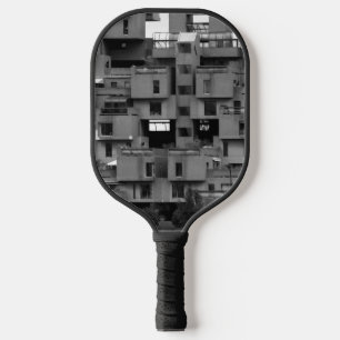 Black and White Architectural Pickleball Paddle