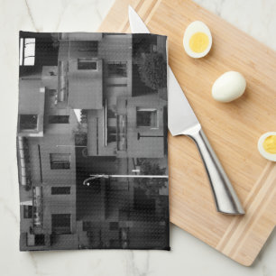 Black and White Architectural Tea Towel
