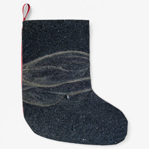 Black and white area rug small christmas stocking