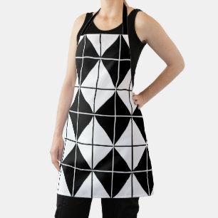 Black and White Argyle Pattern    Apron