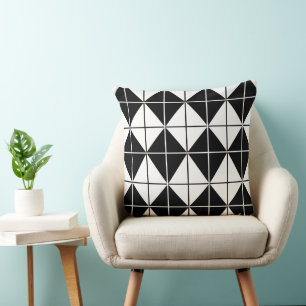 Black and White Argyle Pattern Cushion