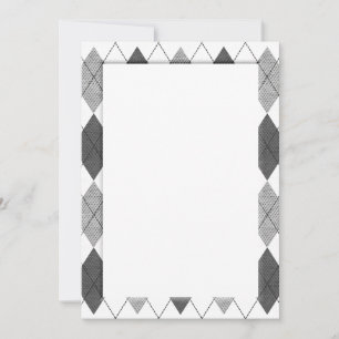 Black And White Argyle Pattern DIY  Card