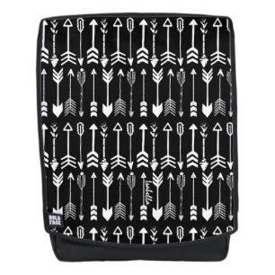 Black and White Arrow Pattern Backpack