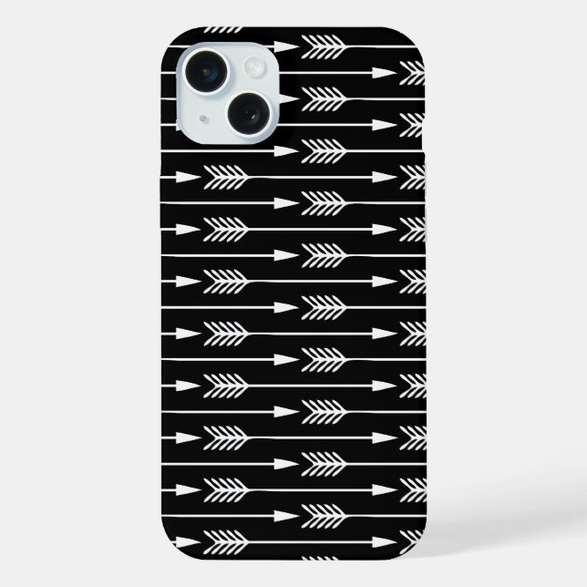 Black and White Arrows Pattern iPhone Case (Back)