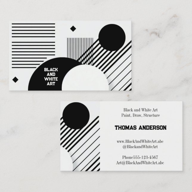 Black and White Art  Business Card (Front/Back)
