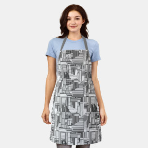 Black and White Art Deco Apron