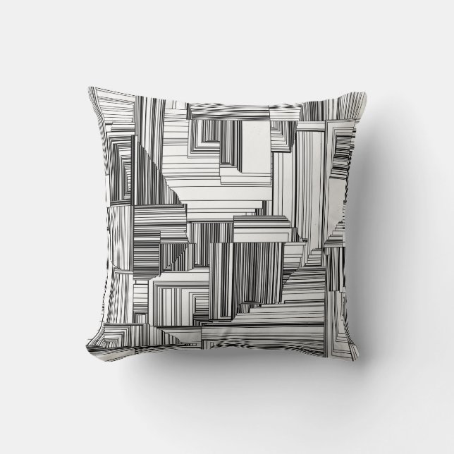 Black and White Art Deco Cushion (Front)