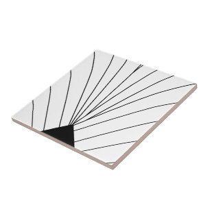 Black And White Art Deco Design Ceramic Tile
