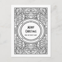 Black and white art deco Merry Christmas