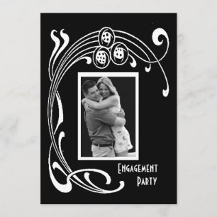 Black and White Art Deco Party Custom Invitation