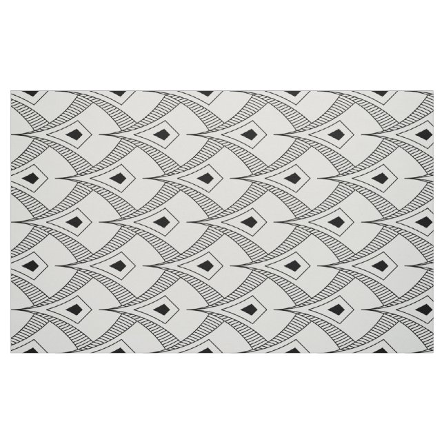 Black and white art-deco pattern fabric (Fat Quarter)