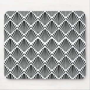 Black and white Art Deco seamless pattern Mouse Pad
