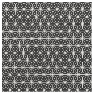 Black And White Art Deco Style Triangles Pattern Fabric