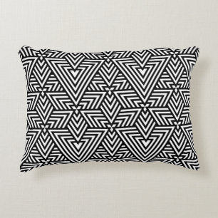 Black and White Art Deco Triangle Seamless Pattern Decorative Cushion