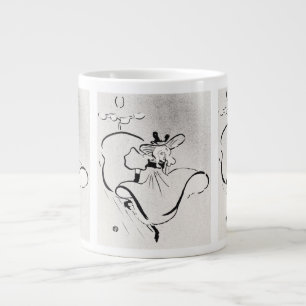 Black and White Art Jane Avril by Toulouse Lautrec Large Coffee Mug