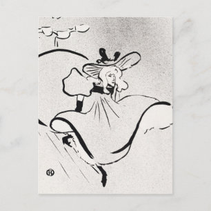 Black and White Art Jane Avril by Toulouse Lautrec Postcard