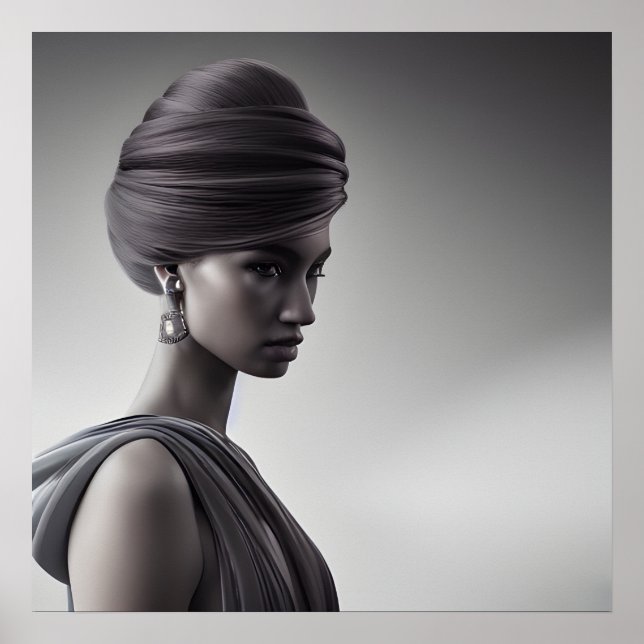 Black and white art Monochrome portrait Poster (Front)