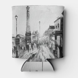 Black and white artistic paintings. can cooler