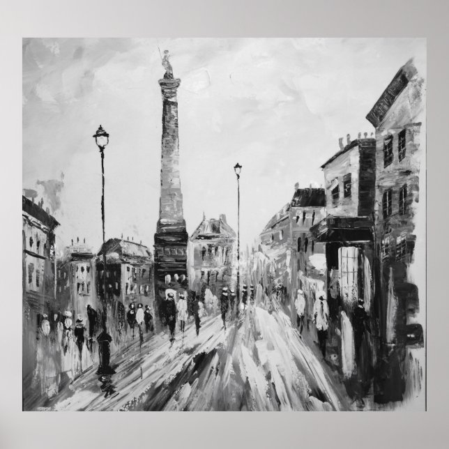 Black and white artistic paintings. poster (Front)