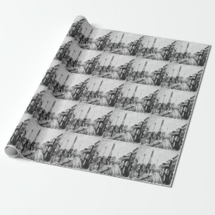 Black and white artistic paintings. wrapping paper