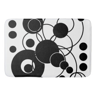 Black and White Artsy Abstract Bath Mat
