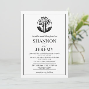 Black and White Aspen Tree Wedding Invitation
