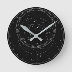 Black and White Astrolabe Clock