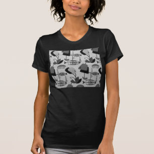 Black and White Atomic Pattern T-Shirt