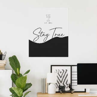 Black and White Authenticity Quote Poster