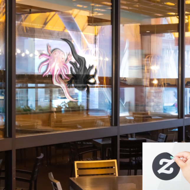 Black and White Axolotls Art (Restaurant Window)